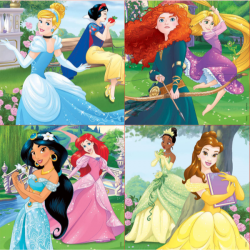 Puzzle progresivo 12+16+20+25 pzas princesas