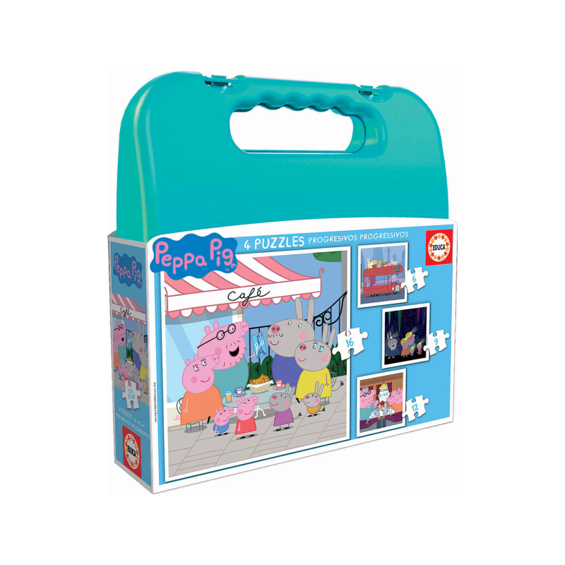 MALETA PROGRESIVOS PEPPA PIG 6+9+12+16 PIEZAS