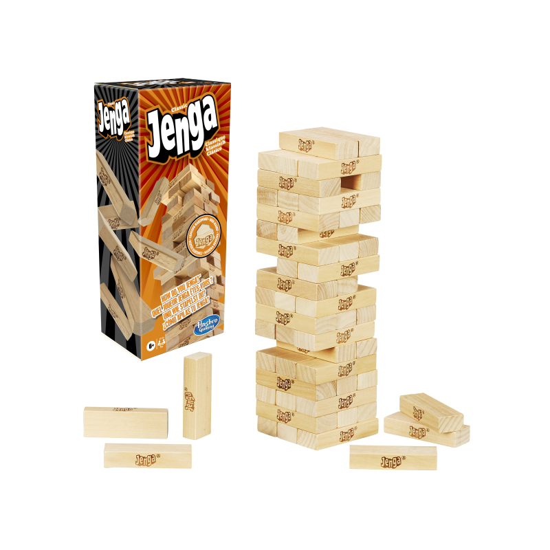 Atrévete con este juego de habilidad. Retira los bloques de madera de la torre pero ¡cuidado, que no