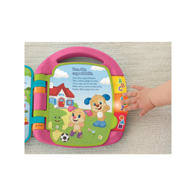 LIBRO APRENDIZAJE DE FISHER-PRICE RIE Y APRENDE LIBRO INTERACTIVO DE APRENDIZAJE ROSA