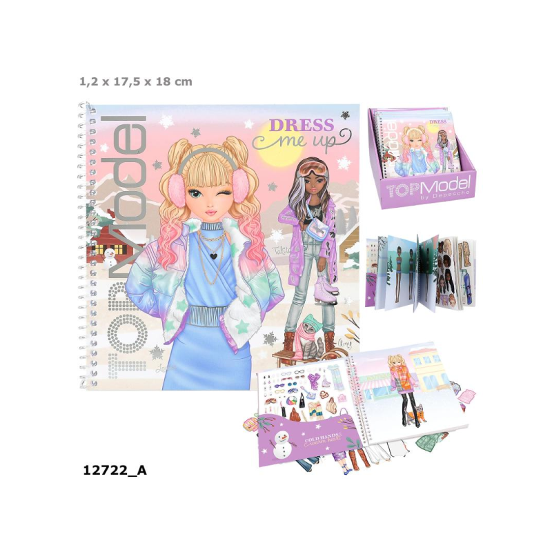 CUADERNO CON CALCOMANIAS TOP MODEL DRESS ME WINTER WONDER