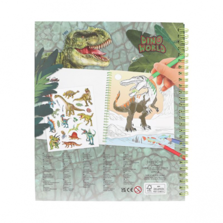 Dino world libro colorear con lentejuelas