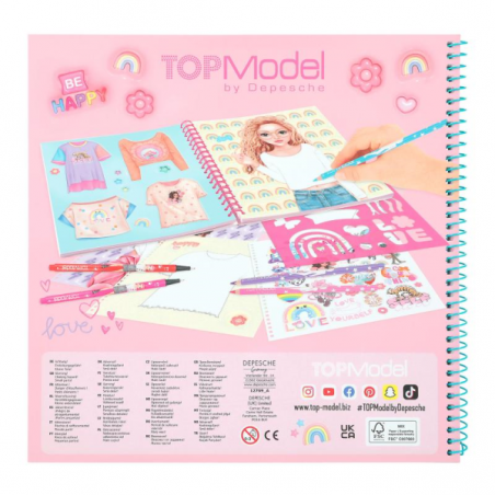 T-shirt designer cuaderno para colorear top model