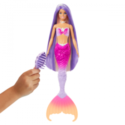 Barbie un toque de magia malibu sirena cambia de color