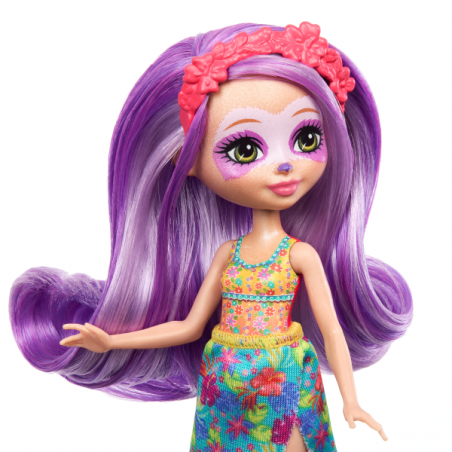 Enchantimals sunshine island muñeca con mascota perezoso morado