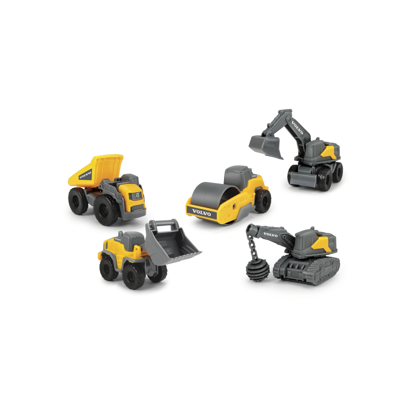 SET 5 VEHICULOS CONSTRUCCION VOLVO MICRO 9 CM