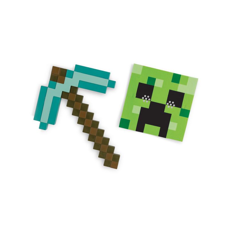 MINECRAFT HACHA Y MASCARA CREEPER