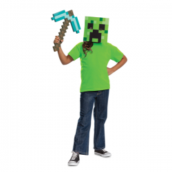 Minecraft hacha y mascara creeper