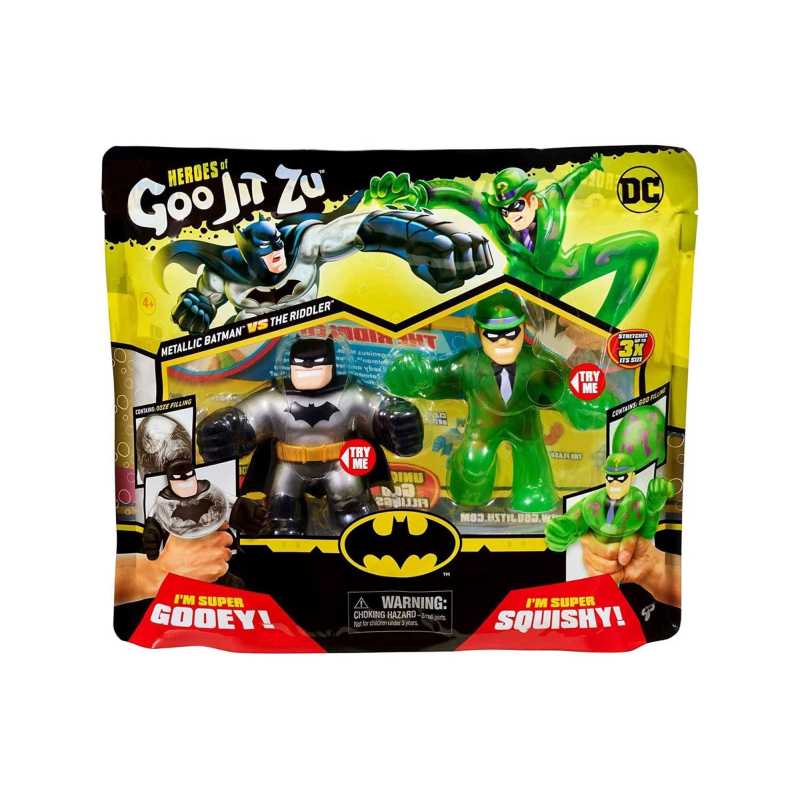 PACK 2 FIGURAS GOO JIT ZU DC HEROES METALLIC BATMAN VS THE RIDDLER