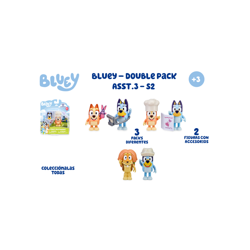 BLUEY PACK 2 FIGURAS S2 SURTIDO