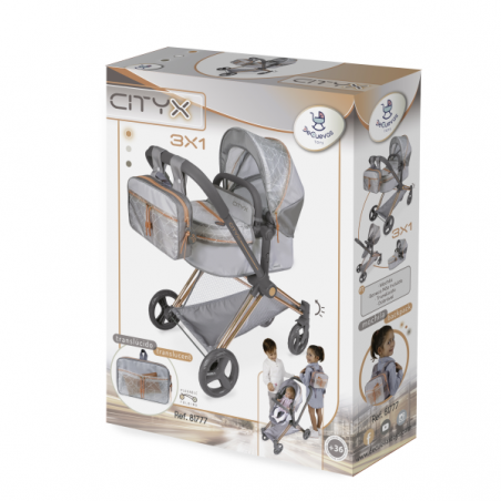 Coche de muñecas 3x1 plegable cityx 73 cm