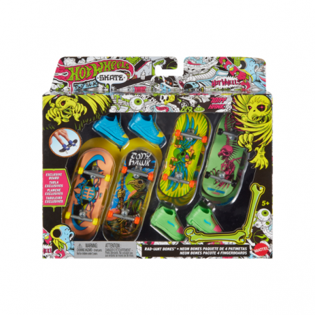 Hot wheels skate neon pack 4 surtido