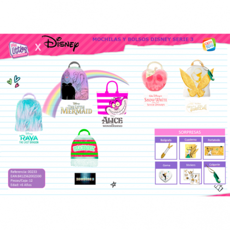 REAL LITTLES MOCHILAS Y BOLSOS COLECCION DISNEY SERIE 3