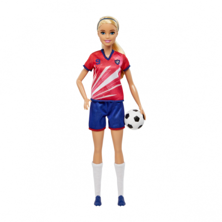 BARBIE PROFESIONES  FUTBOLISTA CAMISETA ROJA