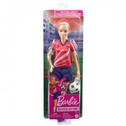 Barbie profesiones  futbolista camiseta roja