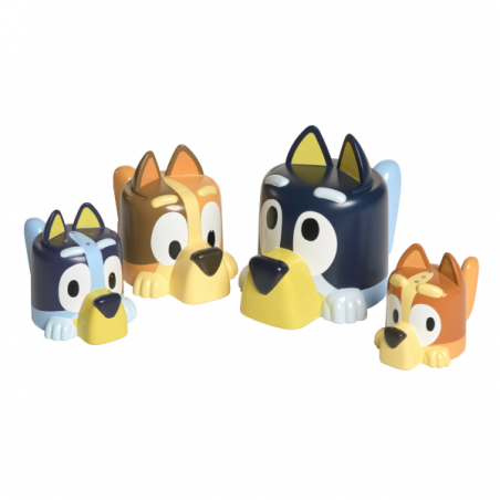 Familia bluey tazas vierte agua