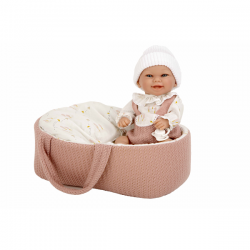 Muñeca elegance babyto rosa con capazo con bolsa 33cm