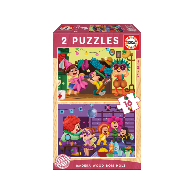 PUZZLE MADERA 2X16 PIEZAS DISFRACES