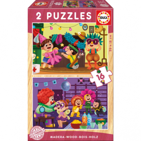 PUZZLE MADERA 2X16 PIEZAS DISFRACES