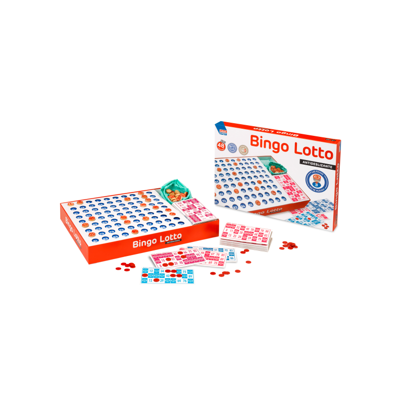 Clásico BINGO LOTTO con fichas de madera, ¡¡coge tus cartones y a jugar!!
Las fichas solo tienen el