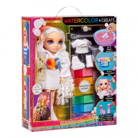 RAINBOW HIGH MUÑECA WATERCOLOR AND CREATE TIE-DYE - OJOS MORADOS