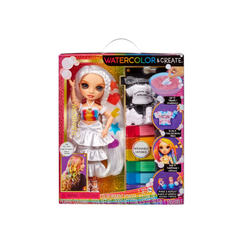 RAINBOW HIGH MUÑECA WATERCOLOR AND CREATE TIE-DYE - OJOS MARRONES