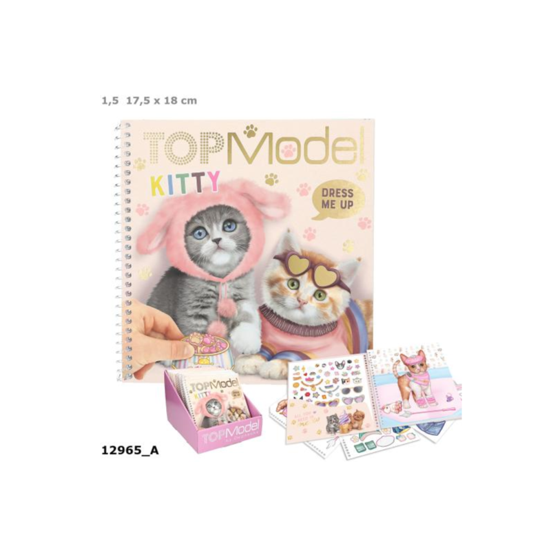 CUADERNO CON CALCOMANIAS TOP MODEL DRESS ME KITTY