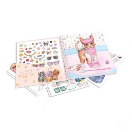 Cuaderno con calcomanias top model dress me kitty