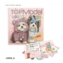 CUADERNO CON CALCOMANIAS TOP MODEL DRESS ME DOGGY