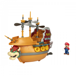 SUPER MARIO PLAYSET DELUXE AERONAVE BOWSER CON FIGURA SUPER MARIO DE 6 CM