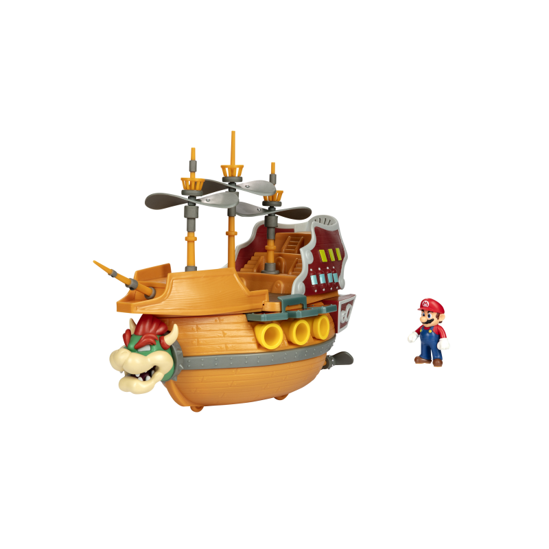 SUPER MARIO PLAYSET DELUXE AERONAVE BOWSER CON FIGURA SUPER MARIO DE 6 CM