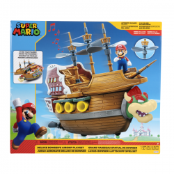 Super mario playset deluxe aeronave bowser con figura super mario de 6 cm