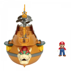 Super mario playset deluxe aeronave bowser con figura super mario de 6 cm