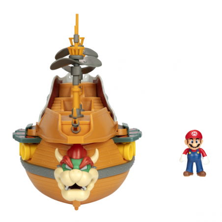 Super mario playset deluxe aeronave bowser con figura super mario de 6 cm