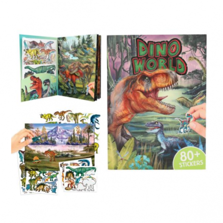 DINO WORLD CON PEGATINAS EN RELIEVE