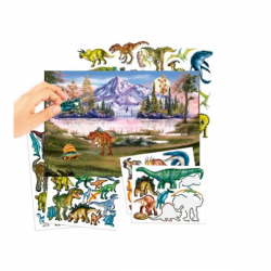 Dino world con pegatinas en relieve