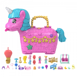 POLLY POCKET COFRE PARA MINI MUÑECAS UNICORNIO PARTYLAND