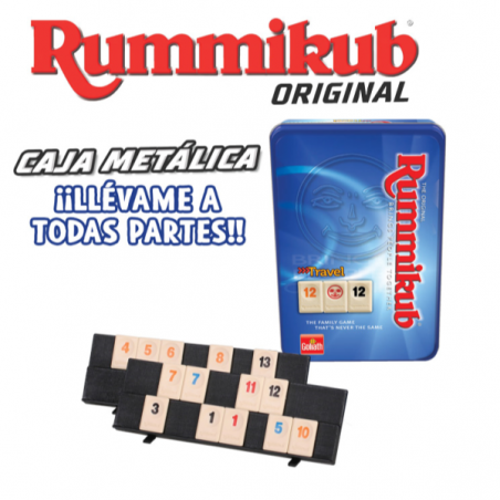 Juego rummikub viaje caja metalica