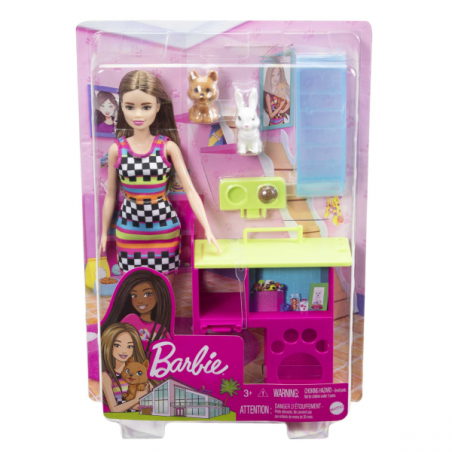 Barbie muñeca con mascotas