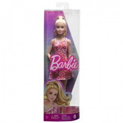 Barbie fashionista vestido rosa flores