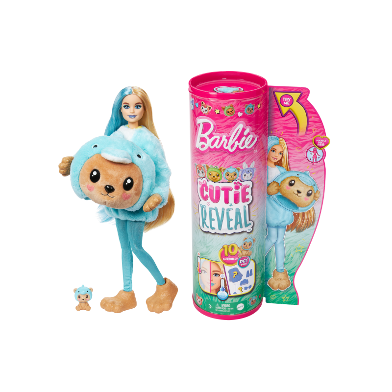 BARBIE CUTIE REVEAL SERIE DISFRACES OSITO DELFIN