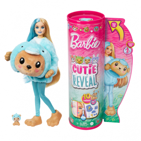 BARBIE CUTIE REVEAL SERIE DISFRACES OSITO DELFIN