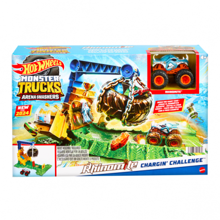 Hot wheels monster trucks arena smashers reto de rhinomite