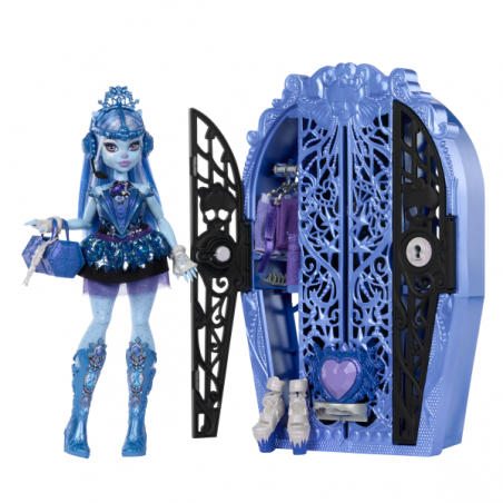 MONSTER HIGH SKULLTIME SECRETS 4 MUÑECA ABBEY BOMINABLE CON ARMARIO