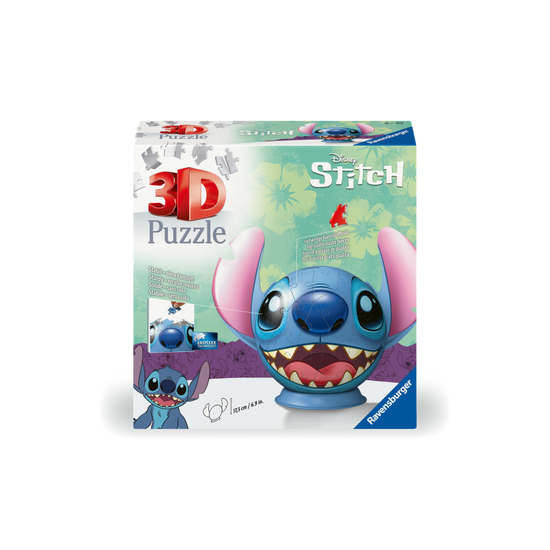 PUZZLE BALL 3D 72 PIEZAS STITCH - CON OREJAS