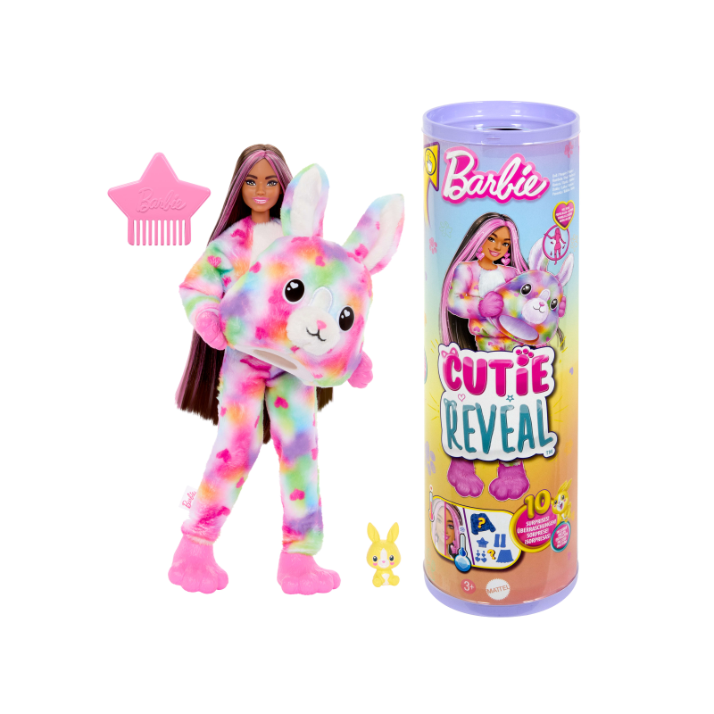 BARBIE CUTIE REVEAL SUEÑOS DE COLORES MUÑECA CONEJITO