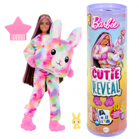 BARBIE CUTIE REVEAL SUEÑOS DE COLORES MUÑECA CONEJITO