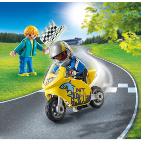 Chicos con moto de carreras playmobil special plus