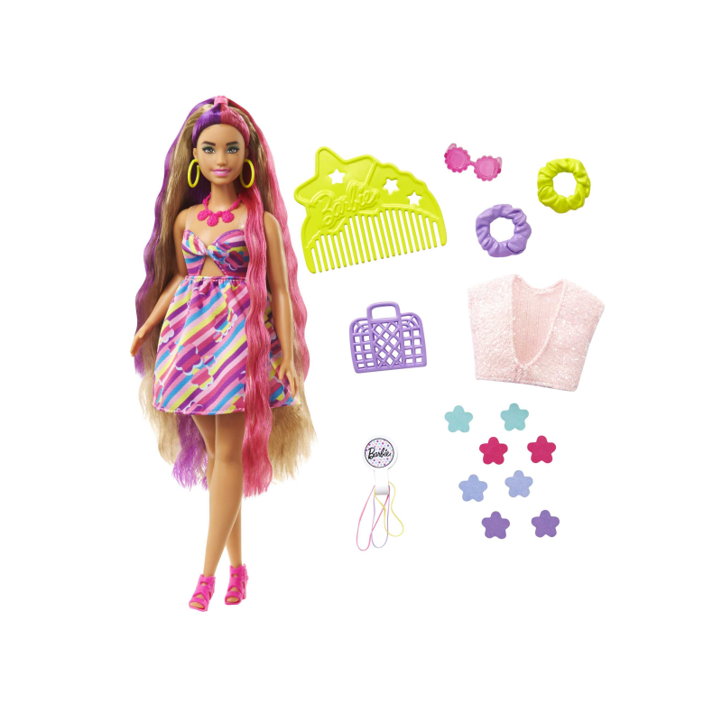 BARBIE TOTALLY HAIR PELO EXTRALARGO FLOR