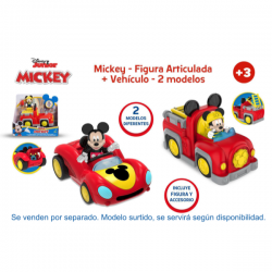 MICKEY FIGURA ARTICULADA CON VEHICULO SURTIDO